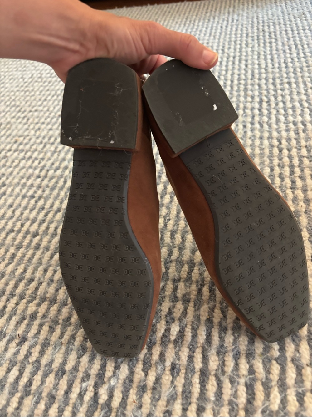 Sam Edelman Chestnut Suede Square-Toe Slip-On Flats - Picture 4 of 4